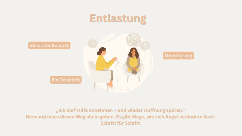 Entlastung: Generalisierte Angststörung behandeln – Therapie im Nordschwarzwald Illustration einer therapeutischen Gesprächssituation – Behandlung generalisierter Angststörung im Nordschwarzwald